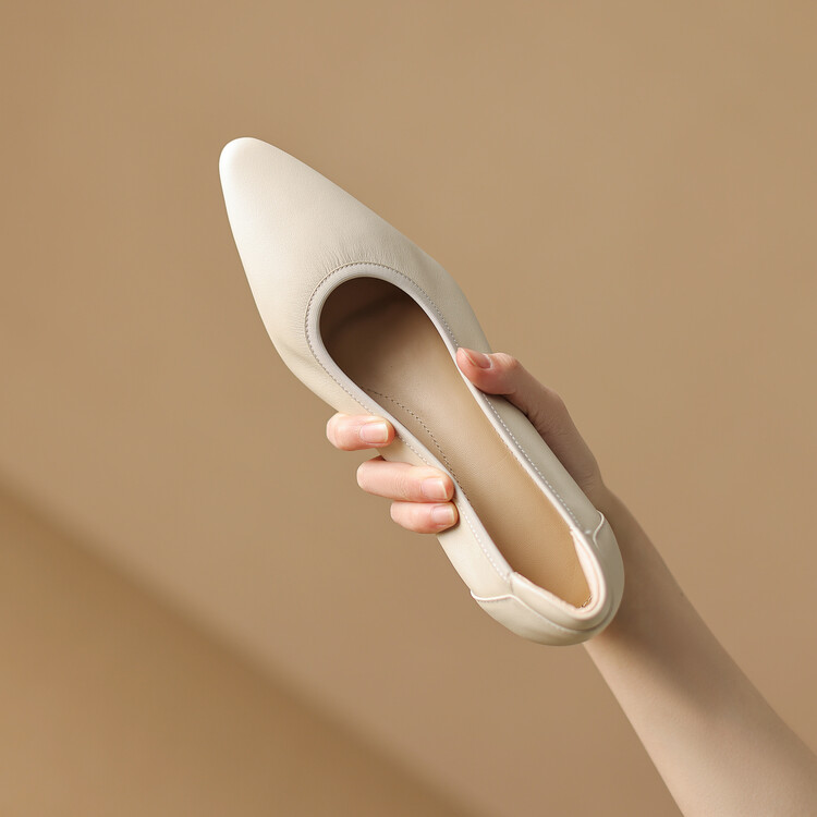 Women's Minimalist Pointed Toe Slip-On Shoes with Chunky Mid Heel - Style q.html