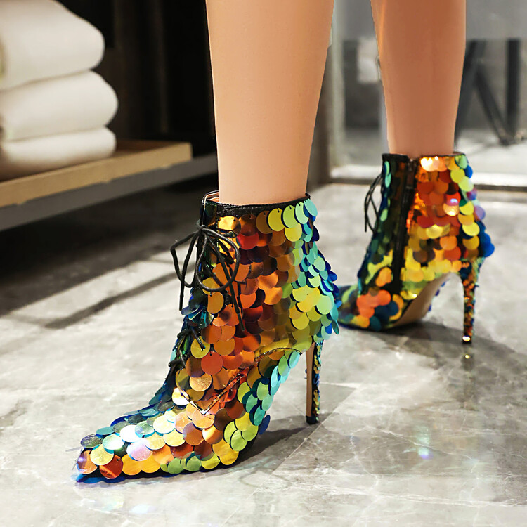 20230806234781056_750.jpg Sequin Pointed Toe Stiletto Heel Short Boots for Winter