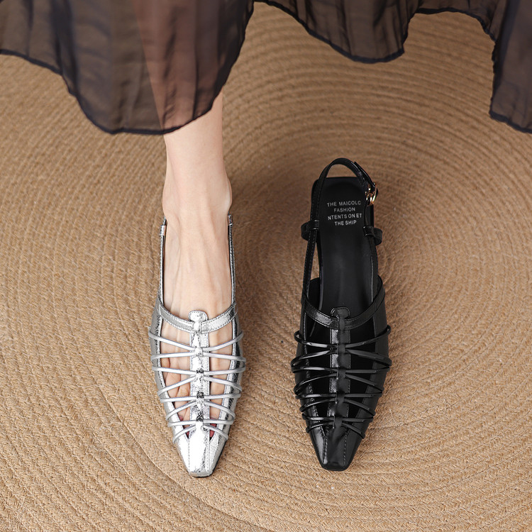 Women's Closed Toe Pointed Toe Block Heel Sandals