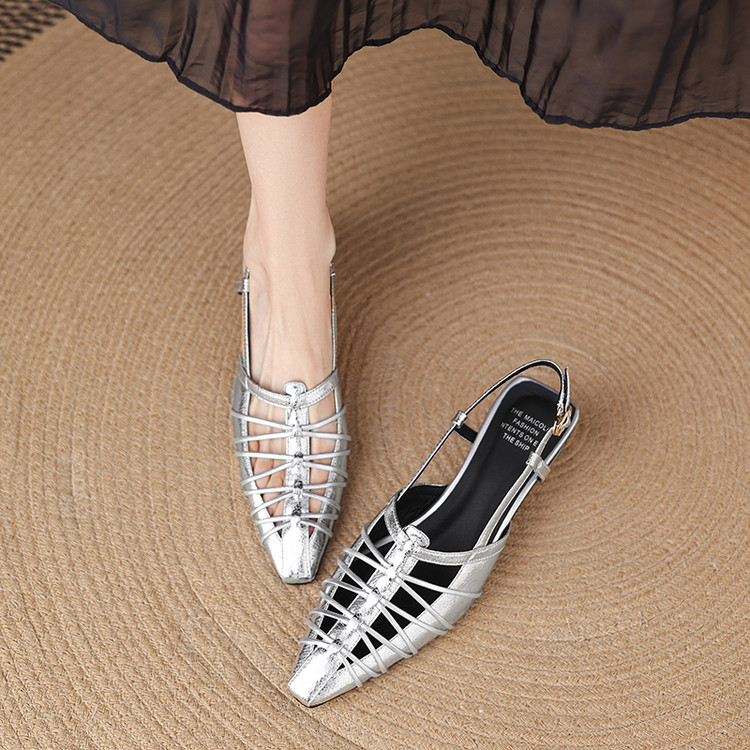 Women's Closed Toe Pointed Toe Block Heel Sandals